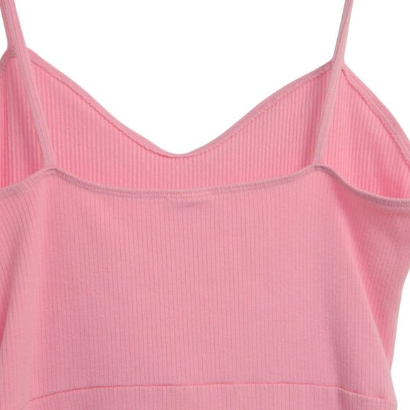 Sunday Best Aritzia Bubble Gum Pink Ribbed Tank Dress Size Medium - Picture 10 of 14